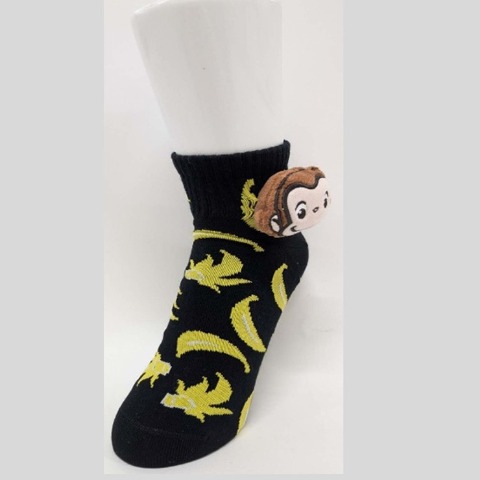 レディース　マスコット付きソックス（おさるのジョージ）