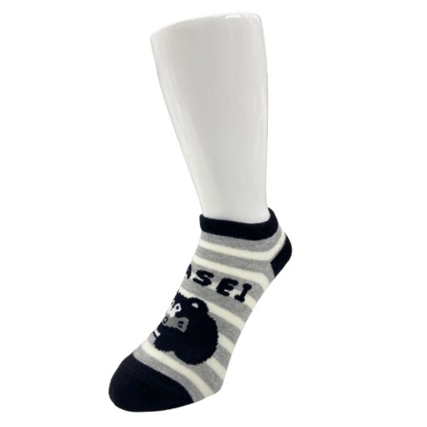 レディース　スニーカーインソックス 3足組 ポーチ付き 23-25cm（くまのまーくん）