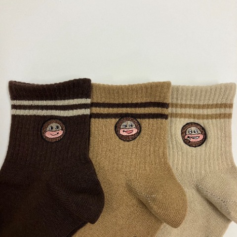 レディース　クォーターソックス 3足組（サク山チョコ次郎）