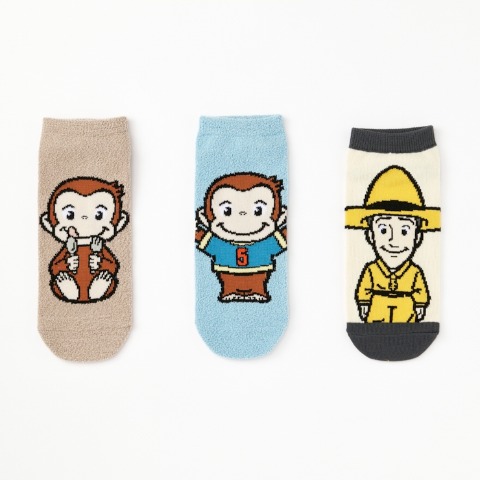 レディース　キャラクターソックス　ハッピーバッグ　6点セット（おさるのジョージ）