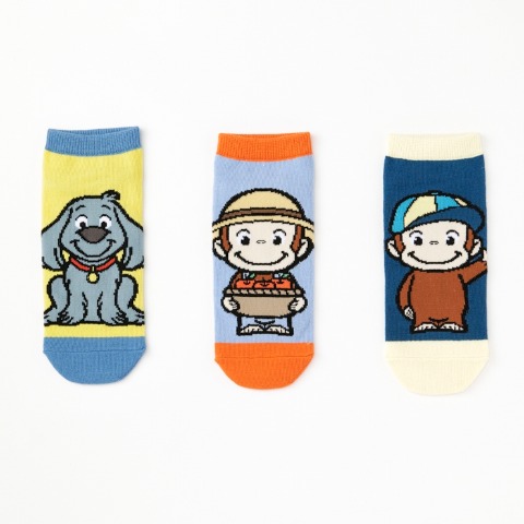 レディース　キャラクターソックス　ハッピーバッグ　6点セット（おさるのジョージ）