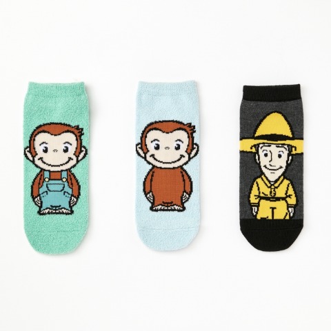 レディース　キャラクターソックス　ハッピーバッグ　6点セット（おさるのジョージ）