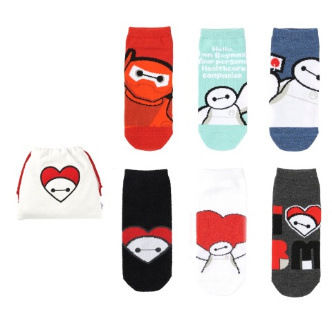 レディース　キャラクターソックス　ハッピーバッグ　6点セット（ベイマックス）