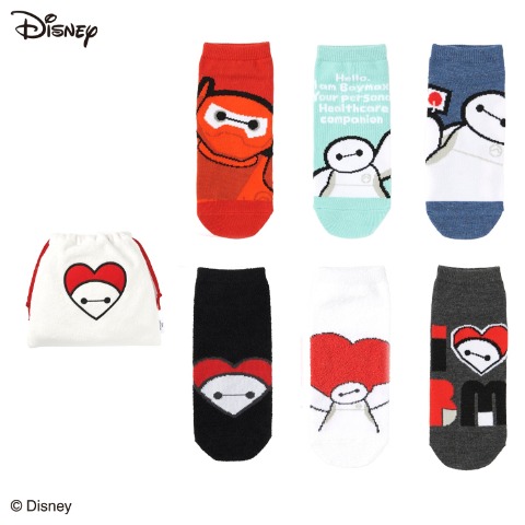 レディース　キャラクターソックス　ハッピーバッグ　6点セット（ベイマックス）