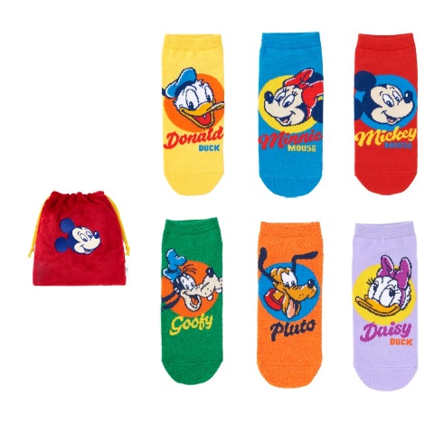レディース　キャラクターソックス　ハッピーバッグ　6点セット（ミッキー＆フレンズ）