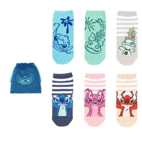 レディース　キャラクターソックス　ハッピーバッグ　6点セット（スティッチ）