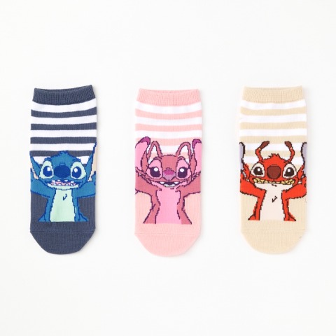 レディース　キャラクターソックス　ハッピーバッグ　6点セット（スティッチ）