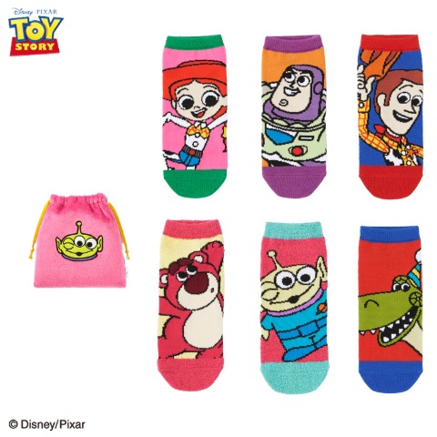 レディース　キャラクターソックス　ハッピーバッグ　6点セット（トイ・ストーリー）