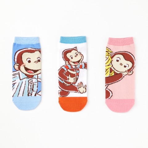 レディース　キャラクターソックス　ハッピーバッグ　6点セット（おさるのジョージ）