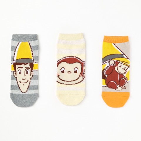 レディース　キャラクターソックス　ハッピーバッグ　6点セット（おさるのジョージ）