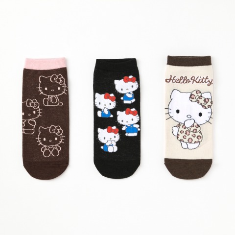 レディース　キャラクターソックス　ハッピーバッグ　6点セット（ハローキティ）