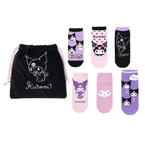 レディース　キャラクターソックス　ハッピーバッグ　6点セット（クロミ）