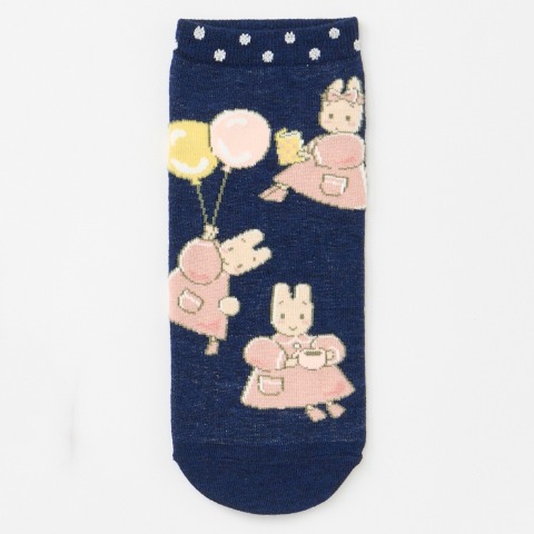 レディース　キャラクターソックス　ハッピーバッグ　6点セット（マロンクリーム）