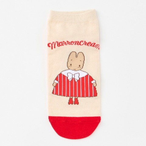 レディース　キャラクターソックス　ハッピーバッグ　6点セット（マロンクリーム）