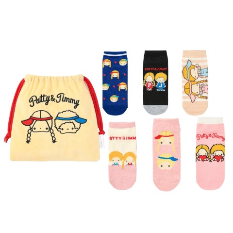 レディース　キャラクターソックス　ハッピーバッグ　6点セット（パティ＆ジミー）