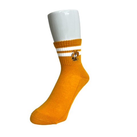 レディース　クォーター丈 底パイル刺繍ソックス（スキネズミ）