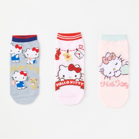 レディース　キャラクターソックス　ハッピーバッグ　6点セット（ハローキティ）