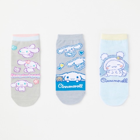 レディース　キャラクターソックス　ハッピーバッグ　6点セット（シナモロール）