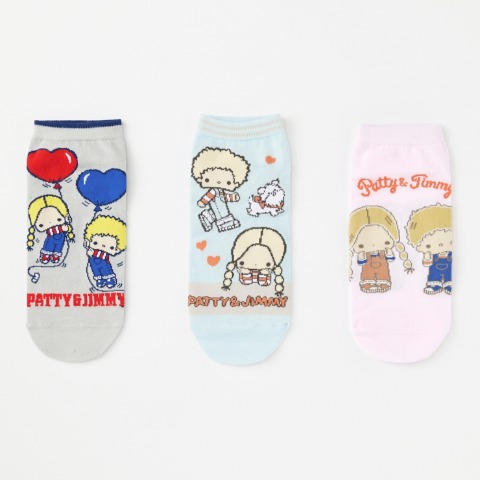 レディース　キャラクターソックス　ハッピーバッグ　6点セット（パティ＆ジミー）