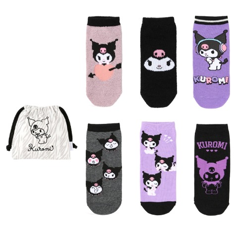 レディース　キャラクターソックス　ハッピーバッグ　6点セット（クロミ）