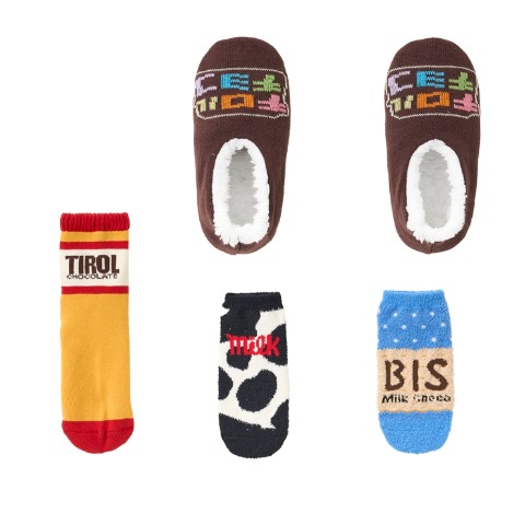 レディース　4足組ソックス（チロルチョコ）