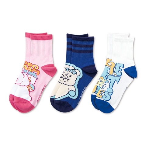 レディース クォーターソックス 3足組（んぽちゃむ）