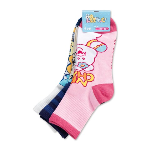 レディース クォーターソックス 3足組（んぽちゃむ）
