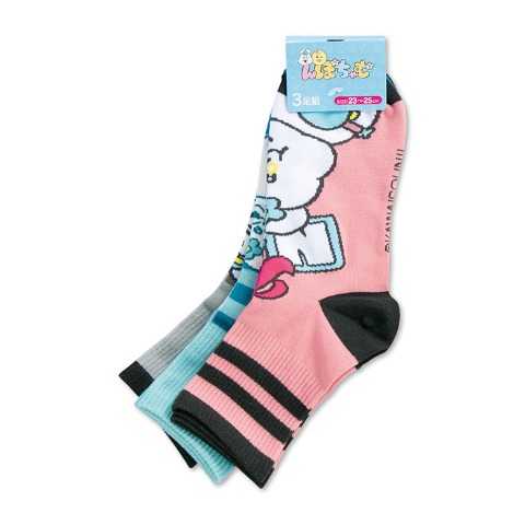 レディース クォーターソックス 3足組（んぽちゃむ）