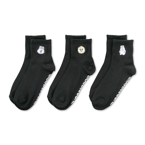 レディース クォーターソックス 3足組（んぽちゃむ）