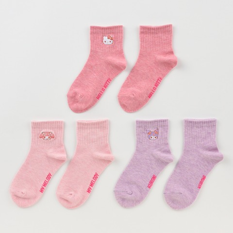 レディース　3足組ソックス（サンリオキャラクターズ）