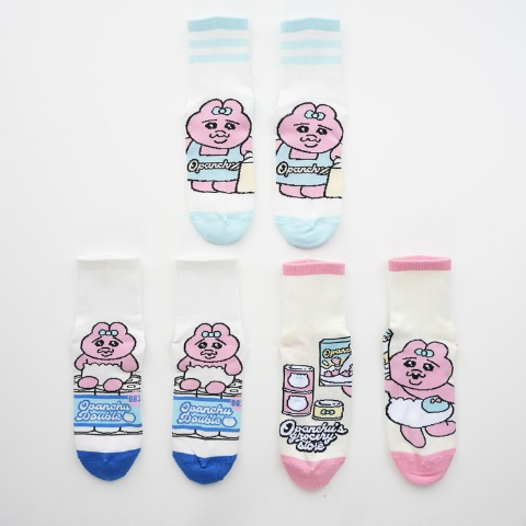 レディース　クォーター丈ソックス 3足組（おぱんちゅうさぎ）