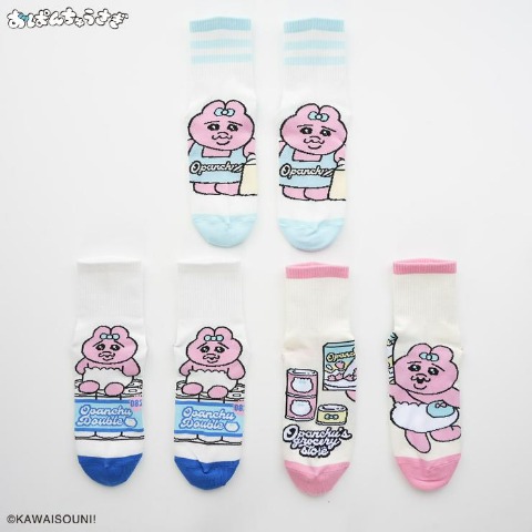 レディース　クォーター丈ソックス 3足組（おぱんちゅうさぎ）
