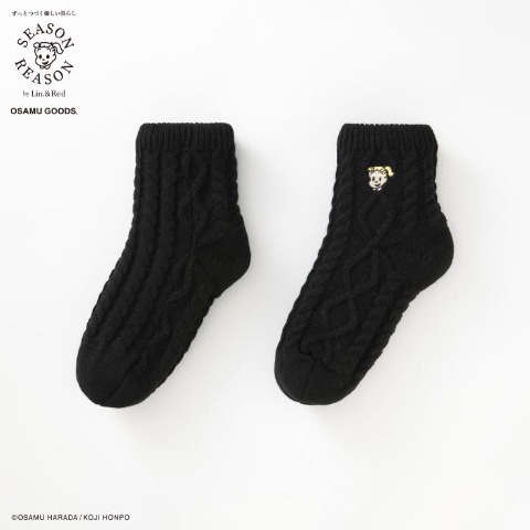 レディース　裏ボアクルーソックス（SEASON REASON×OSAMU GOODS）