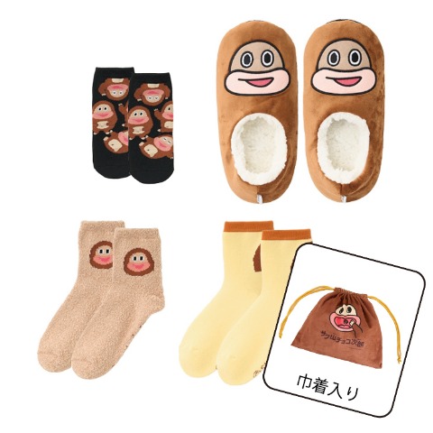 レディース　4足組ソックス（サク山チョコ次郎）