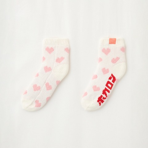 レディース　裏ボアクルーソックス（ハローキティ・ホカロン）