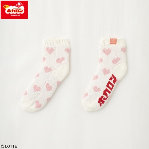 レディース　裏ボアクルーソックス（ハローキティ・ホカロン）