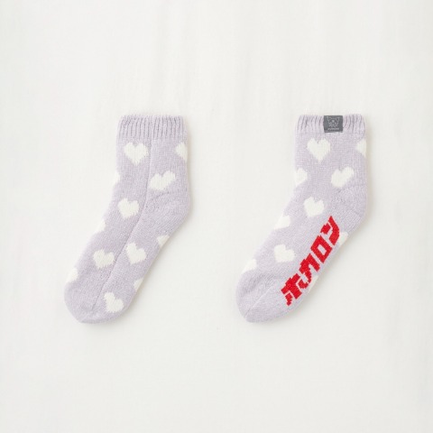 レディース　裏ボアクルーソックス（クロミ・ホカロン）