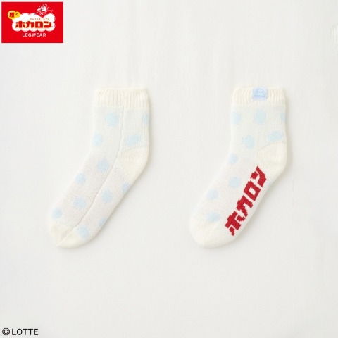 レディース　裏ボアクルーソックス（シナモロール・ホカロン）