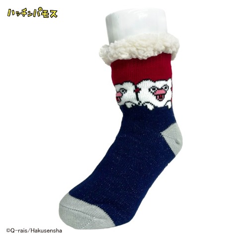 レディース　クルー丈 裏側ボアソックス（ハッチンパモス）