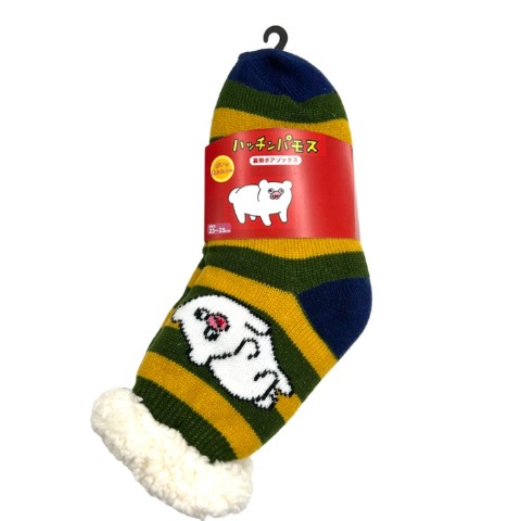 レディース　クルー丈 裏側ボアソックス（ハッチンパモス）