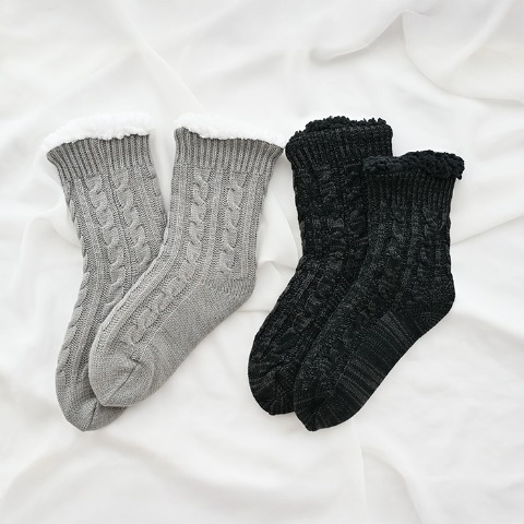 レディース　2足組裏ボアソックス（MUMU）