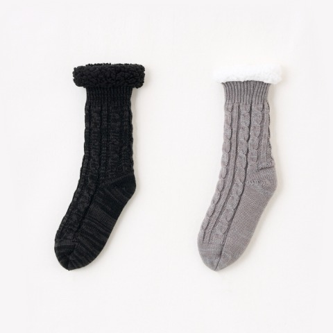 レディース　2足組裏ボアソックス（MUMU）