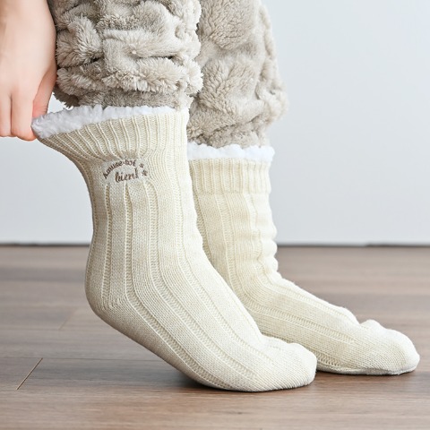 レディース　2足組裏ボアソックス（MUMU）