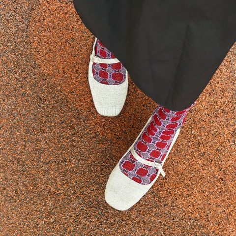 レディース　足袋クルーソックス（さんかく）