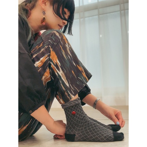 レディース　足袋クルーソックス（さんかく）