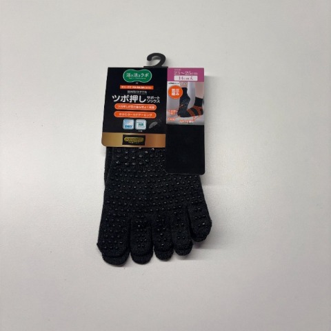 レディース　14cm丈 5本指ツボ押しサポートソックス（活き活きラボ×カラダファクトリー）