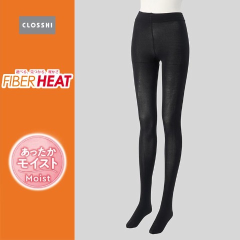 レディース　裏起毛タイツ 80デニール（FIBER HEAT あったかモイスト）