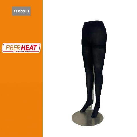 レディース　2足組60デニールタイツ ゆったりサイズ（FIBER HEAT）
