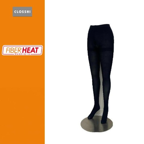 レディース　2足組80デニールタイツ ゆったりサイズ（FIBER HEAT）
