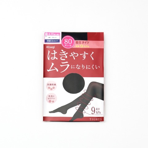 レディース　着圧タイツ5足セット 80デニール（Atsugi）はきやすくムラになりにくい
